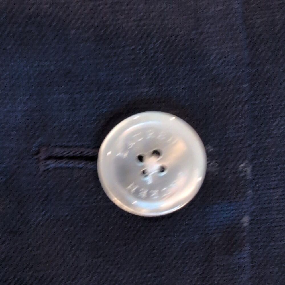 Ralph Lauren Navy Blazer Padded Shoulders Buttons Lined Preppy Old Money 8 - Picture 3 of 9